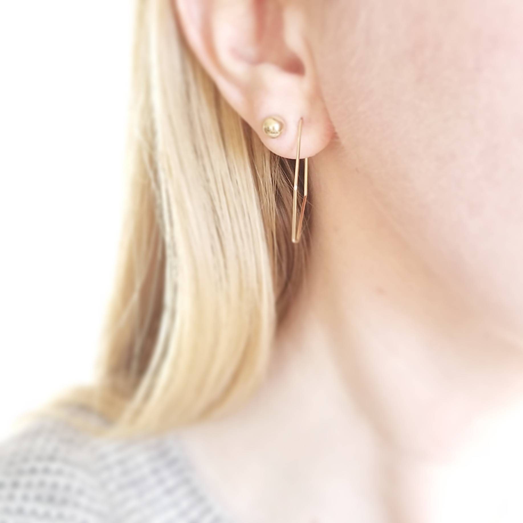 ピアス LESS IS MORE 14K gold field hoop earrings size 2 Minimalist Lightweight Gold Hoops. 14K Geometric Gold Fill