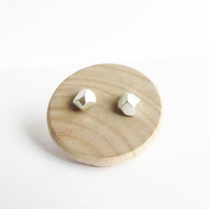 Minimalist Faceted Pebble Stud Sterling Silver Earrings. Sterling Silver Stud Earrings. Minimalist Pebble Studs. Silver Pebble Earrings.