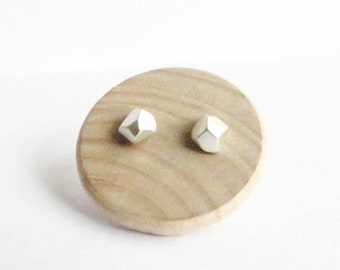 Minimalist Faceted Pebble Stud Sterling Silver Earrings. Sterling Silver Stud Earrings. Minimalist Pebble Studs. Silver Pebble Earrings.