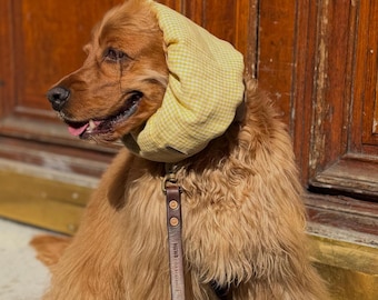 Snood en Lin Léger Respirant Épagneuls Cavalier Cocker Tour de Cou Cache Oreilles Protection Épillets Snood per Cani Cuello para Perros