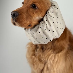 Snood en Lin Léger Respirant Épagneuls Cavalier Cocker Tour de Cou Cache Oreilles Protection Épillets Snood per Cani Cuello para Perros
