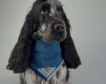 Hundehalstuch aus Denim, Hundehalstuch, Welpenhalstuch, Hundeaccessoires, Sondergrößen erhältlich