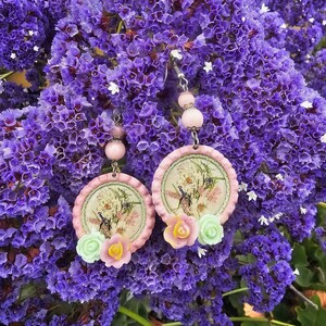 Eco-Friendly Bottlecap Earrings Handmade Recycled Jewelry for Nature Lover Floral Statement Earrings for Sustainable Fashion Gift