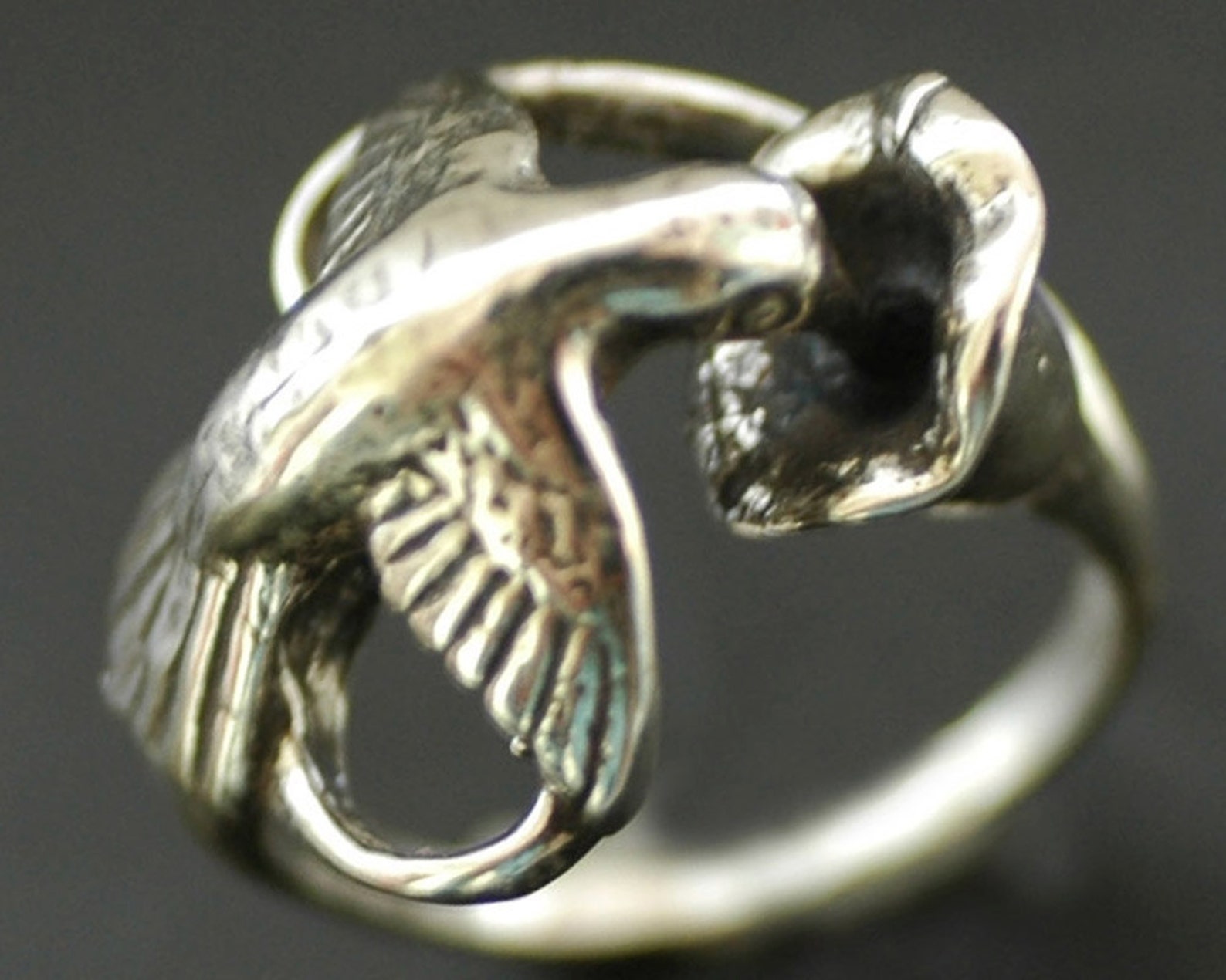 Hummingbird Nectar Ring in White or Gold Bronze Etsy