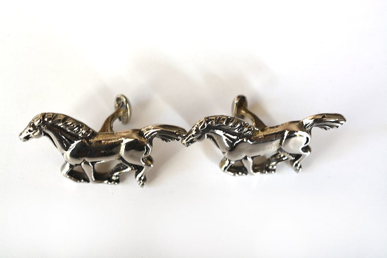 Ford Mustang or Pony Cufflinks in Sterling SIlver