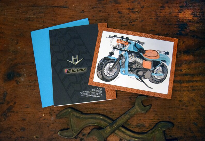 Card for Men Motorcycle /& Leather