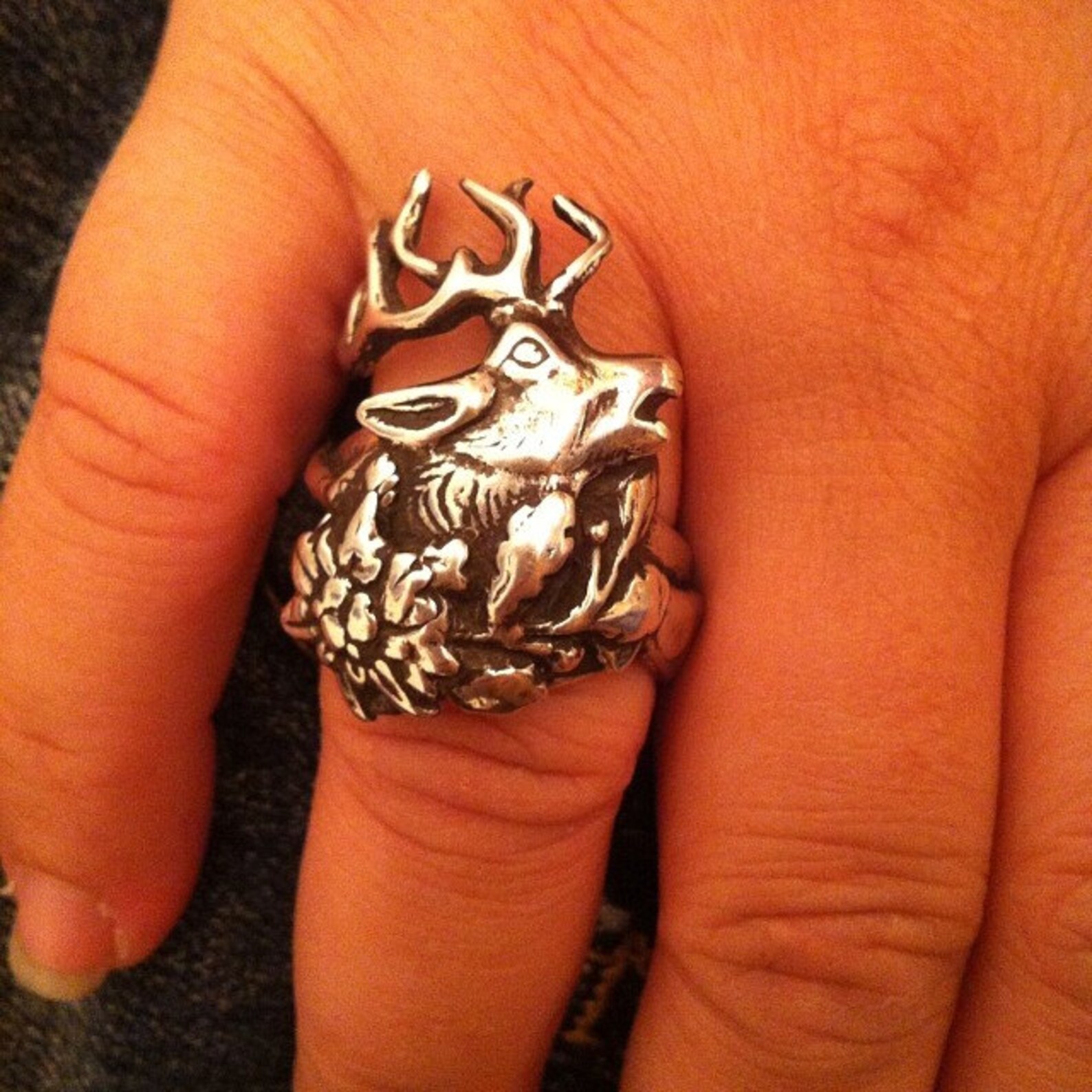 Lucky Buck Hunting Ring in Sterling Silver Etsy