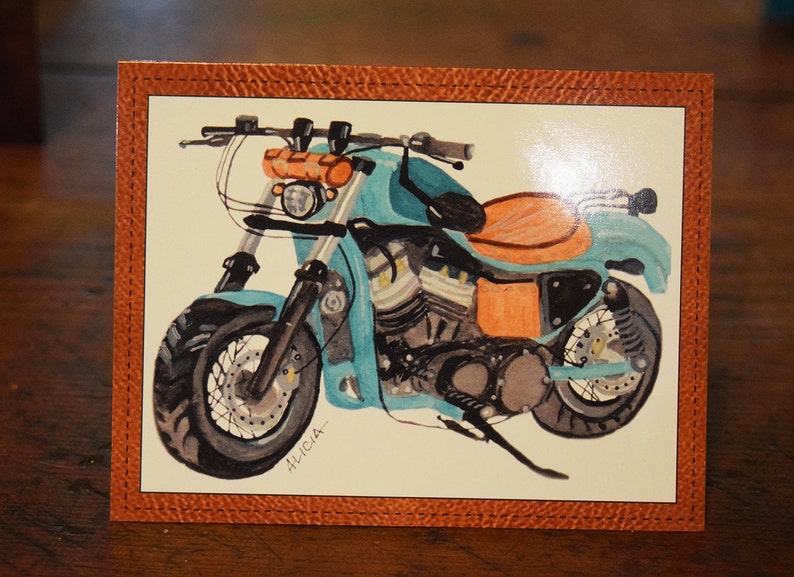 Card for Men Motorcycle /& Leather