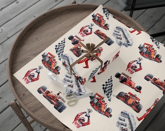 Formula Race Cars wrapping paper | Checkered Flag Rolls, F1 Wrapping Paper, Formula 1 Gift Wrap