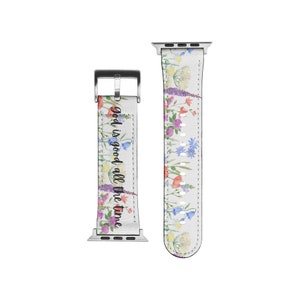God is Good Watch Band, Christian Watch Band Apple Watch, UV-Printed UV Leather Watch Band, Custom Apple Watch Band, Christian Watch Band