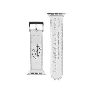 Trust in the Lord Band, Christian Watch Band Apple Watch, UV-Printed UV Leather Watch Band, Custom Apple Watch Band, Christian Watch Band