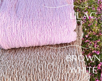 Cotton Linen Blend Natural Semi Sheer Open Weave Crinkle Fabrics,Multi Colour Options Available.