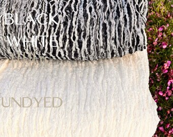 Cotton Linen Blend Natural Semi Sheer Open Weave Crinkle Fabrics,Multi Colour Options Available.