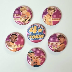 4*TOWN Turning Red 1 Inch Pinback Buttons - Set of Six (6)