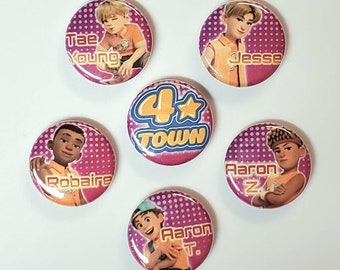 4*TOWN Turning Red 1 Inch Pinback Buttons - Set of Six (6)