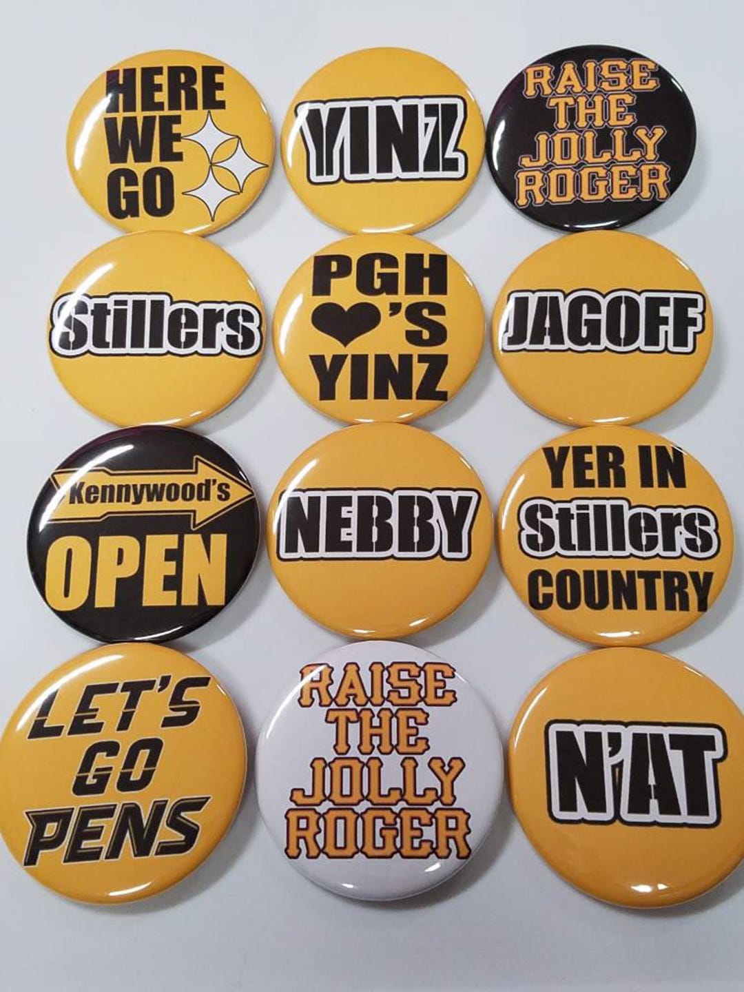 LARGE Black and Gold Pittsburgh Pride Slang 2.25 Inch Pinback Etsy