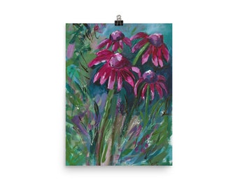 Happy Field Acrylic Flower Print, Acrylic Painting, Home Print, Decor