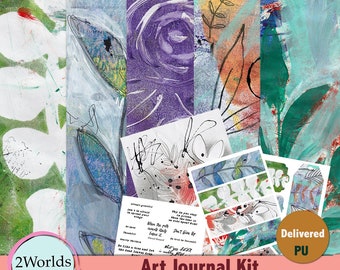 Junk Journal Printable, Gelli Print Paper, Digital  Texture, Procreate, Good notes paper, Collage Paper, Cricut, iPad kit