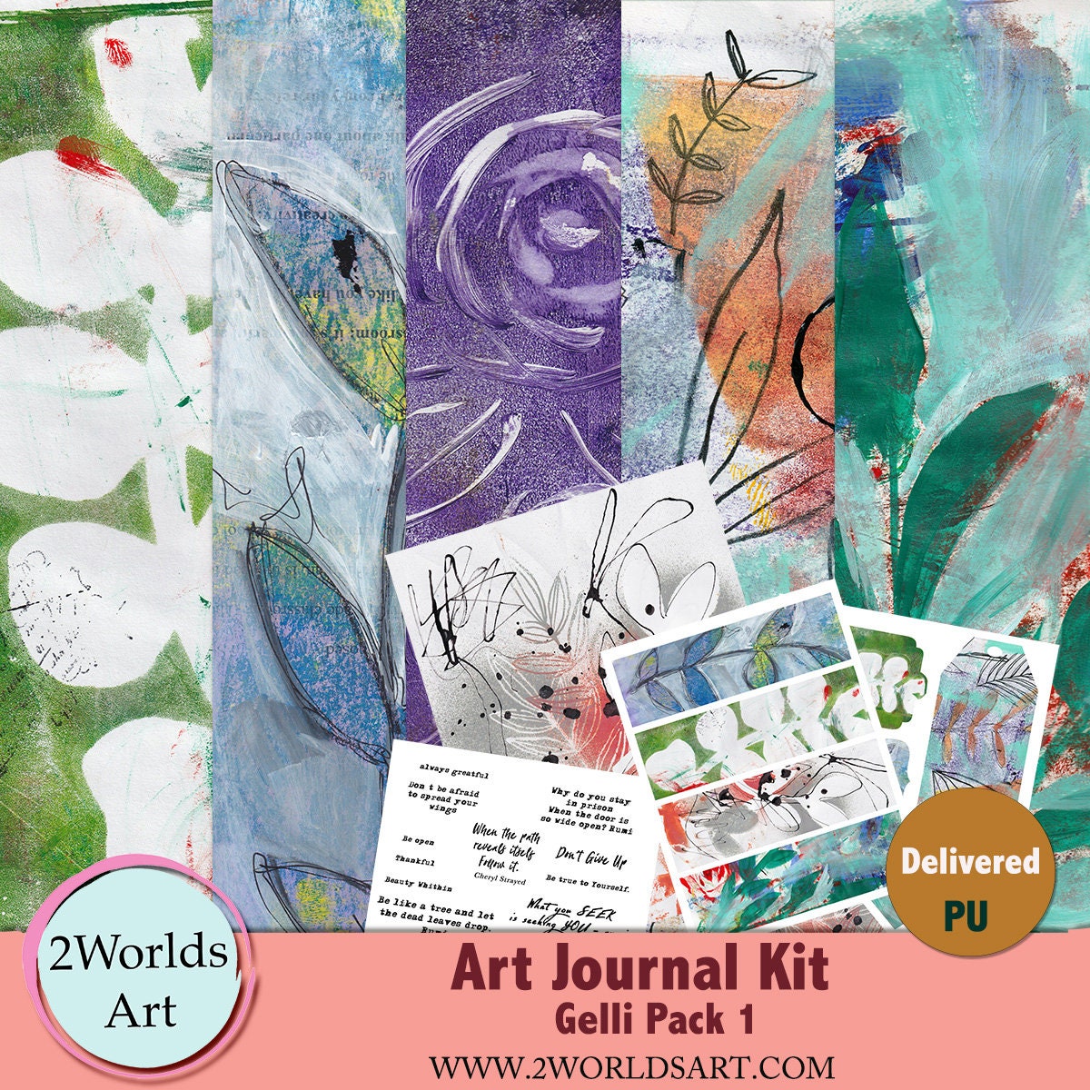 Digital Download Art Journaling Collage Sheets Gelli Plate Dress