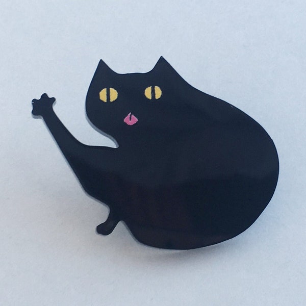 Void Cat Solid Black Acrylic Lapel Pin– LEGY