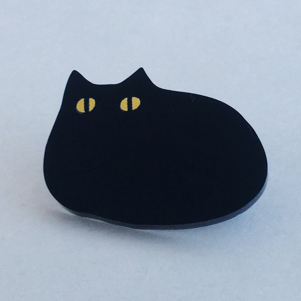 Void Cat Solid Black Acrylic Lapel Pin– LOAF
