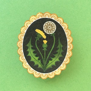 Dandelion Legno Lapel Pin immagine 1