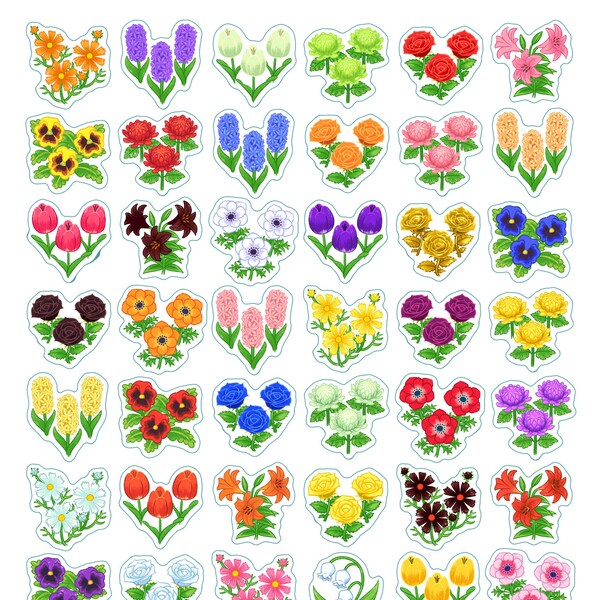 Flower Crossing Clear Vinyl Planner Stickers