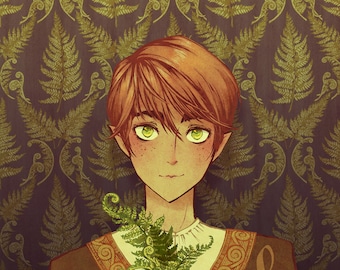 Fern Boy 11x17" Poster Print - original character illustration