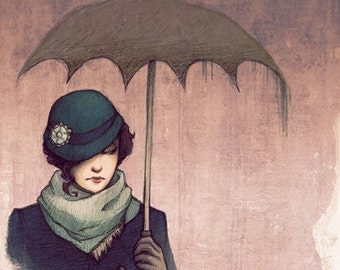 Winter Rains - Vintage Edition - 8x10 Fantasy Art Print Signed