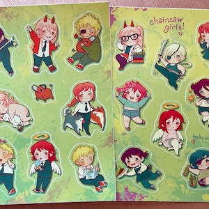Set of Both Chainsaw Beans A6 Vinyl Sticker Sheets
