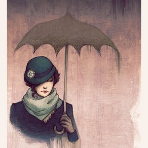 Winter Rains Vintage Edition 8x10 Fantasy Art Print Signed image 2