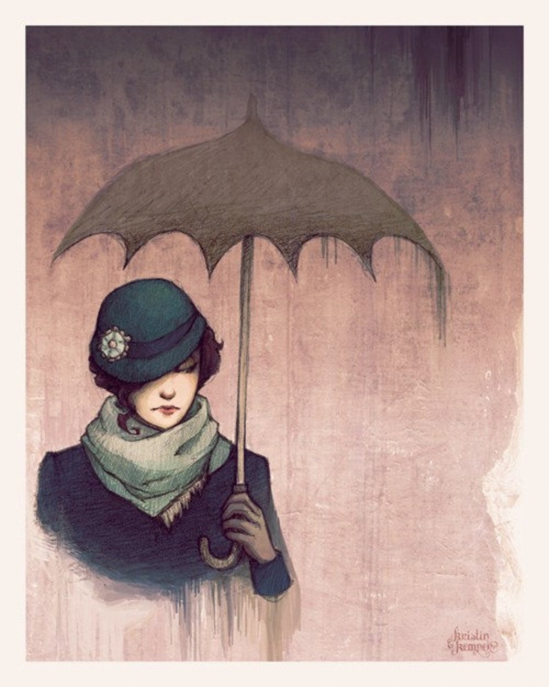 Winter Rains Vintage Edition 8x10 Fantasy Art Print Signed image 2