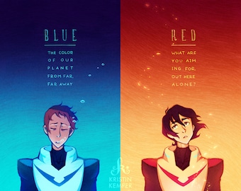 Blue Lips / Red Eyes 11x17" Poster Print Combo Pack- Lance & Keith Voltron Legendary Defender fan art illustrations