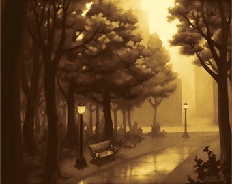 Autumn in the Park - Sepia Edition - 8x10 Signed Print