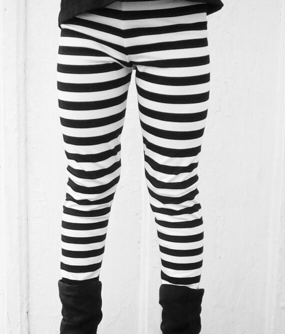 baby black and white striped tights