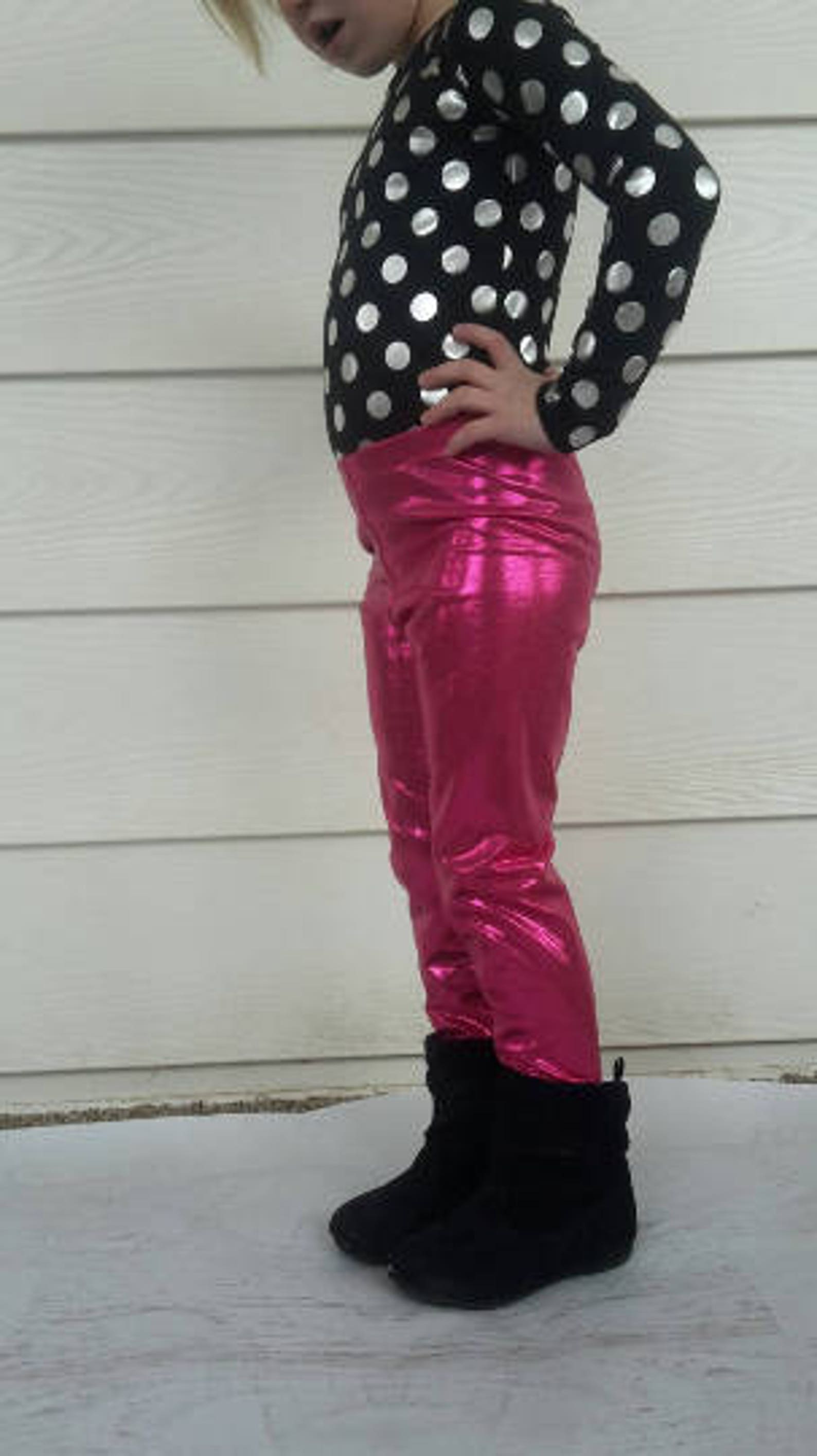 Shiny Metallic Leggings for Girls Size 2t10 baby girls size Etsy