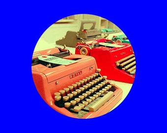 Colorful typewriters button
