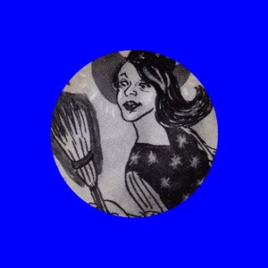 Black and white witch button