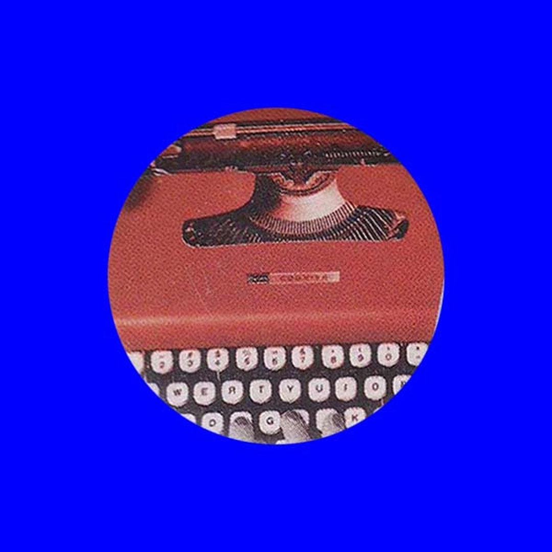Red Typewriter Button Etsy