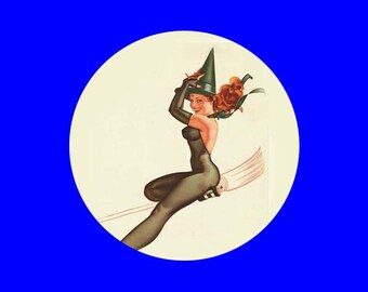 Witch pinup button