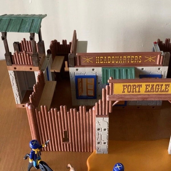 Vintage 90s FORT EAGLE playmobil western ranch army military playset