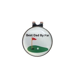 Best Dad by Par Ball Marker with Hat Clip