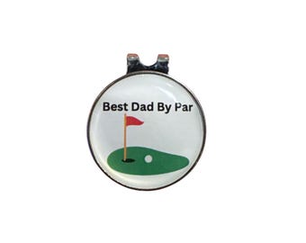 Best Dad by Par Golf Ball Marker with Hat Clip