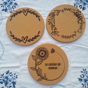 Personalized 19cm cork trivet