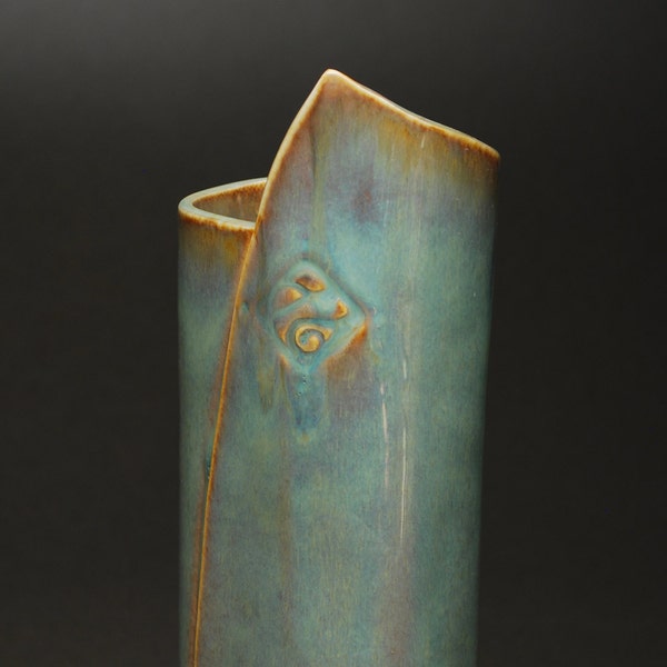 35% OFF SALE -- Vase in Turquoise -- Handbuilt Porcelain