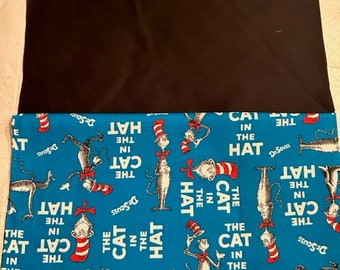 24 Cat in the Hat print Chair Pockets  Durable Cotton Twill black backer  Free shipping