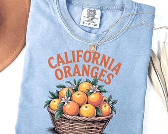 California Oranges Shirt, Fruit Lover Tee, Comfort Colors Shirt, Vintage Fruit Graphic Tee, Orange Lover Shirt, Gift For Her, Citrus Tshirt