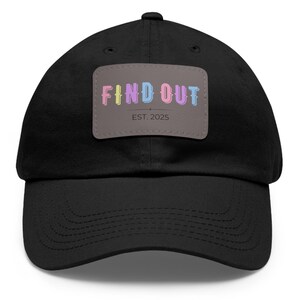 Trendy papa-hoed met leren patch - FIND OUT-ontwerp, perfect voor casual outfits, zomerdagen, cadeau voor vaders, outdooravonturen, streetwear