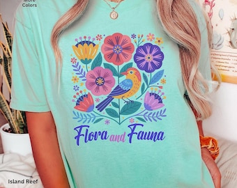 Modern Folk Floral Shirt, Comfort Colors Retro Tee, Botanical Print Shirt, Earthy Boho Tee, Scandinavian Flower Tee, Nature Lover Shirt