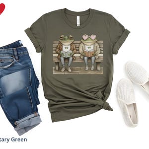 Frosch und Kröte Shirt, Buch-Liebhaber-Shirt, Frosch und Kröte T-Shirt, süßes Frosch T-Shirt, Bibliothekar Shirt, Lehrer Lese Shirt, Cottagecore T-Shirt, Frosch Tshirt Bild 8